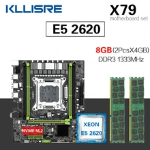 Kllisre x79 X79M-S conjunto de placa-mãe com lga2011 combos xeon e5 2620 cpu 2 pces x 4 gb = 8 gb memória ddr3 ecc ram 1333 mhz(China)