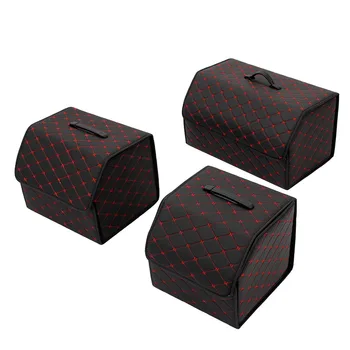 53L Car Trunk Organizer Box Auto Trash Tool Bag PU Leather Folding Cargo Storage Stowing Tidying Storage Bag Car Accessories
53L Car Trunk Organizer Box Auto Trash Tool Bag PU Leather Folding Cargo Storage Stowing Tidying Storage Bag Car Accessories