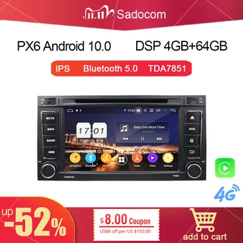 PX6 DSP TDA7851 Android 10.0 4GB + 64GB 8Core Car DVD Player GPS RDS autoradio car radio For VW TOUAREG MULTIVAN 2002-2012
PX6 DSP TDA7851 Android 10.0 4GB + 64GB 8Core Car DVD Player GPS RDS autoradio car radio For VW TOUAREG MULTIVAN 2002-2012