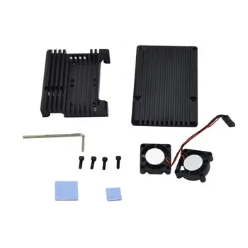 Aluminum Alloy Metal Case Protective Shell with Dual Cooling Radiator Fan for Raspberry Pi 4 Model B/B+
Aluminum Alloy Metal Case Protective Shell with Dual Cooling Radiator Fan for Raspberry Pi 4 Model B/B+