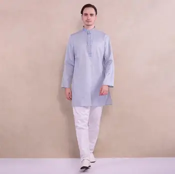 New India Man Suits Ethnic Embroidery Sets Comfortable Cotton India Loose Long Sleeves Thin Top and Pants 
New India Man Suits Ethnic Embroidery Sets Comfortable Cotton India Loose Long Sleeves Thin Top and Pants