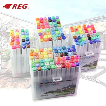 REG Water-based Twin Heads Marker White Rod 24/36/48/60 Colors Marker Manga Drawing Markers Pen Sketch Twin Pen Supplies 1902 
REG Water-based Twin Heads Marker White Rod 24/36/48/60 Colors Marker Manga Drawing Markers Pen Sketch Twin Pen Supplies 1902