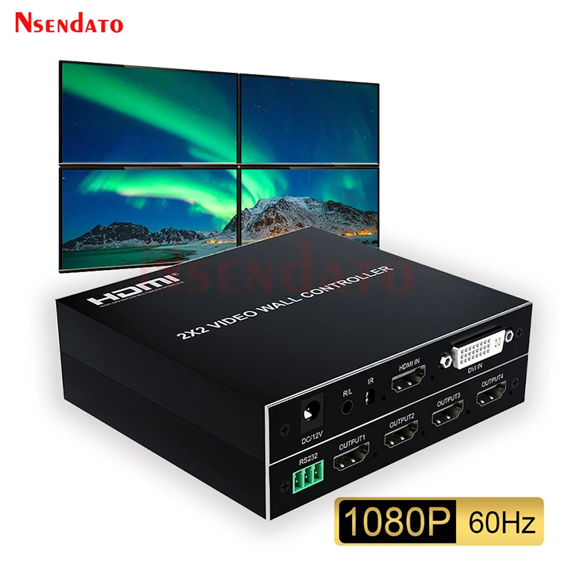 Настенный контроллер для ТВ и видео 2x2 HDMI DVI 1080P 60 Гц 1X2 1X4 1X3 2X1 3x1 4X1