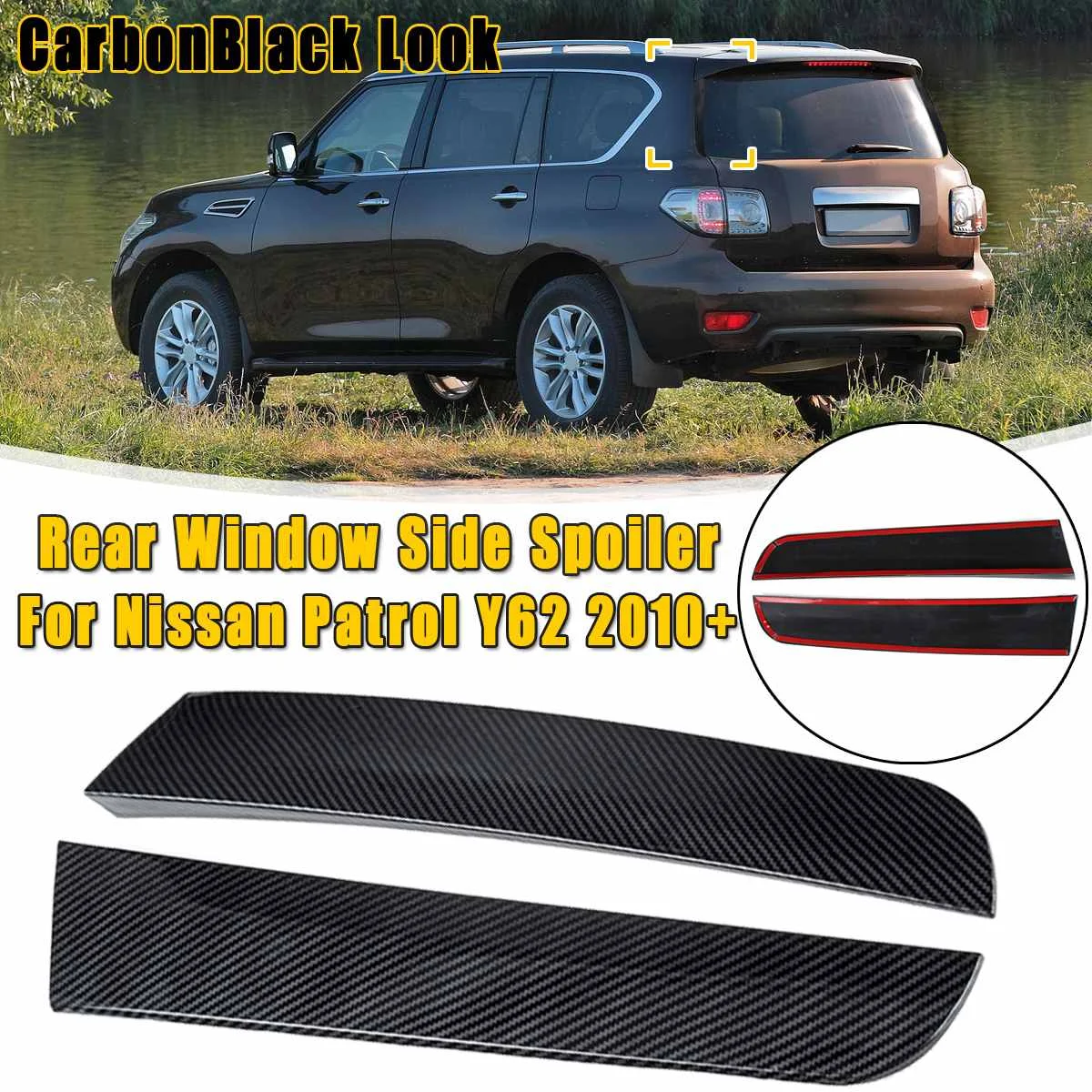 Back Window Rear Spoiler Side Wing Splitter Trim For Nissan Patrol Y62 2010 2011+Car Styling Accessories GlossBlack CarbonBlack
Back Window Rear Spoiler Side Wing Splitter Trim For Nissan Patrol Y62 2010 2011+Car Styling Accessories GlossBlack CarbonBlack