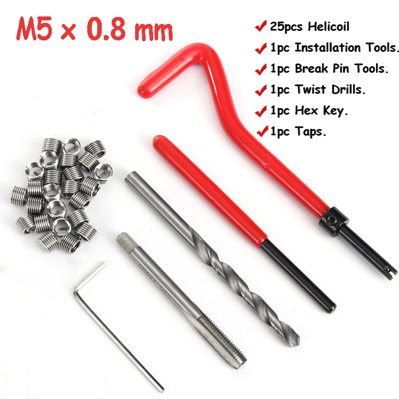 30 Pcs Car Helicoil M5 * 0.8mm Stainless Steel Helicoil Pro Coil Drill Tool Car Thread Repair Kit Thread Repair Kit
30 Pcs Car Helicoil M5 * 0.8mm Stainless Steel Helicoil Pro Coil Drill Tool Car Thread Repair Kit Thread Repair Kit
