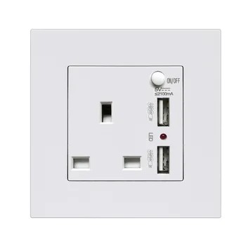 13A Hong Kong British standard socket with switch with dual USB charging square foot square hole switch panel pop socket
13A Hong Kong British standard socket with switch with dual USB charging square foot square hole switch panel pop socket