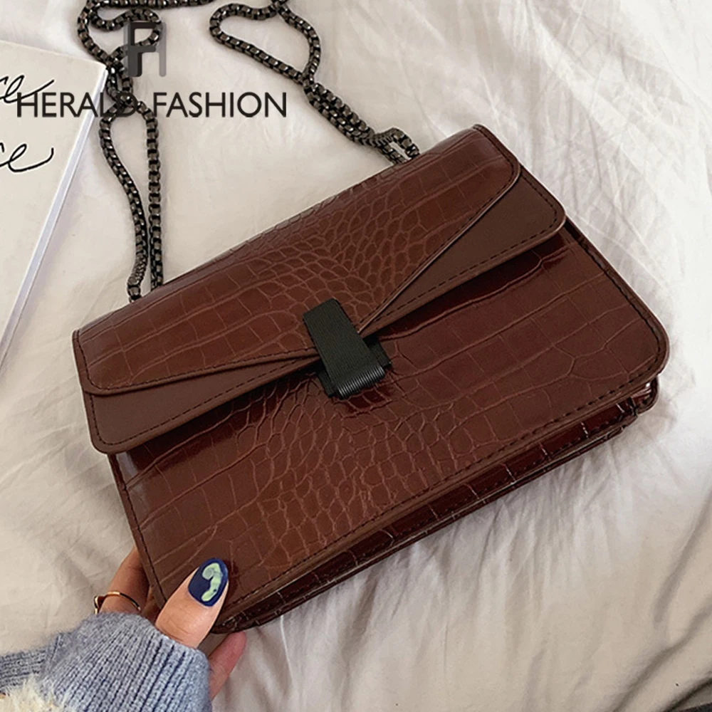 Solid Color Crocodile pattern PU Leather Crossbody Bags For Women 2019 Simple Chain Messenger Shoulder Bag Female Handbags
Solid Color Crocodile pattern PU Leather Crossbody Bags For Women 2019 Simple Chain Messenger Shoulder Bag Female Handbags