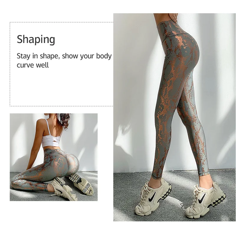 Elastic Snake Print Glitter Seamless Leggings Women Sexy Butt Lift High Waist Yoga Pants Fitness Push Up Gym Slim Leggings Elastic Snake Print Glitter Seamless Leggings Women Sexy Butt Lift High Waist Yoga Pants Fitness Push Up Gym Slim Leggings