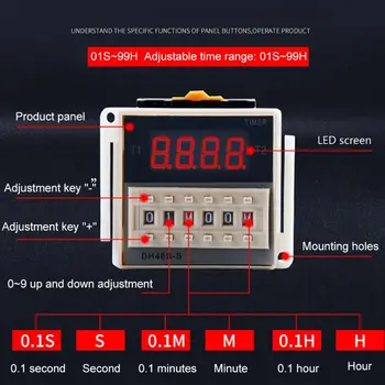 DH48S-S Programmable Digital time relay cycle control NO NC Time Delay Relay Socket with Base DC 12V 24V AC 220V 380V
DH48S-S Programmable Digital time relay cycle control NO NC Time Delay Relay Socket with Base DC 12V 24V AC 220V 380V