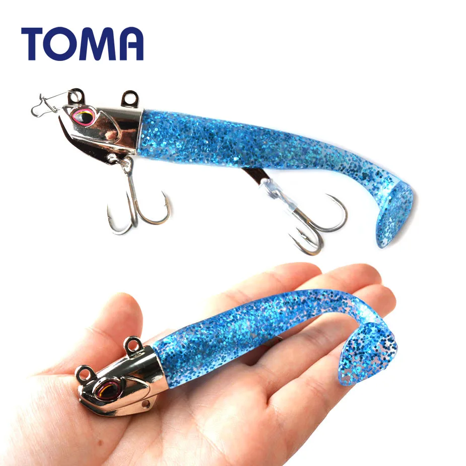 

TOMA Black Minnow Jig Head 14g 21g 27g 35g 50g Fishing Lure Inter-change-able Soft Body VIB Bass Soft Bait Fishing Tackle