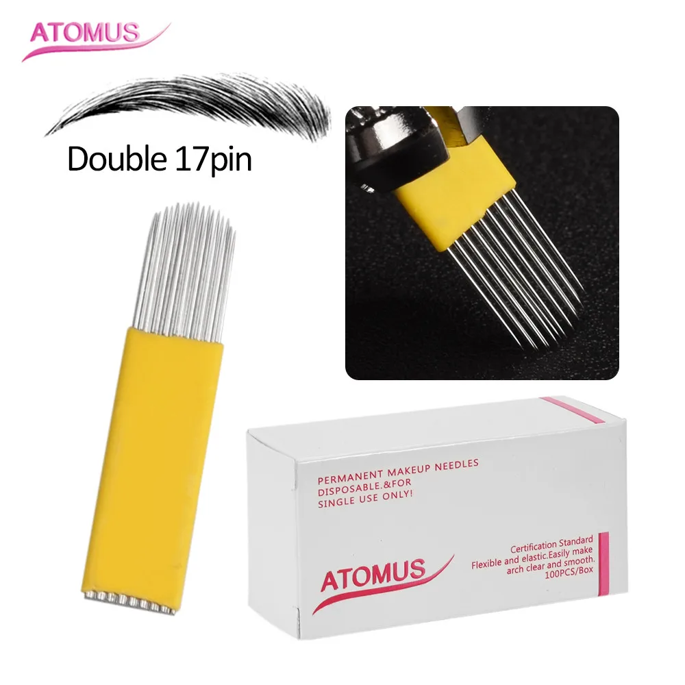 100pcs Double 17pin Micro Needles Agujas Microblade Microshading Naald Tebore Lamina Eyebrow Embroidery Blades Manual Pen
100pcs Double 17pin Micro Needles Agujas Microblade Microshading Naald Tebore Lamina Eyebrow Embroidery Blades Manual Pen