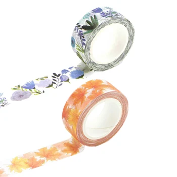 2pcs 1.5cm Wide Luxuriant Flowers Washi Tape Adhesive Tape DIY Scrapbooking Sticker Label Masking Tape(Dai Purple) & (Tea Staine 
2pcs 1.5cm Wide Luxuriant Flowers Washi Tape Adhesive Tape DIY Scrapbooking Sticker Label Masking Tape(Dai Purple) & (Tea Staine