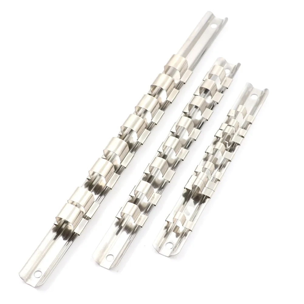 Socket Storage Rack Holder Divider 1/4" 3/8" 1/2" With 8 Clips On Rail Store Sockets Tool Organizer Wrench Storage Rack
Socket Storage Rack Holder Divider 1/4" 3/8" 1/2" With 8 Clips On Rail Store Sockets Tool Organizer Wrench Storage Rack