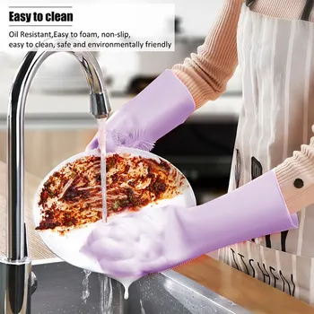 2020 new Magic Silicone Dishwashing Scrubber Dish Washing Sponge Rubber Scrub Gloves Kitchen Cleaning 1 Pair
2020 new Magic Silicone Dishwashing Scrubber Dish Washing Sponge Rubber Scrub Gloves Kitchen Cleaning 1 Pair