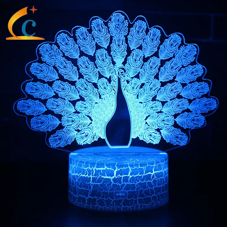 Cross Border For Peacock Series Small Night Lamp 3D Colorful Touch Creative Light LED Remote Control Lamp Gift Visual Lamp
Cross Border For Peacock Series Small Night Lamp 3D Colorful Touch Creative Light LED Remote Control Lamp Gift Visual Lamp