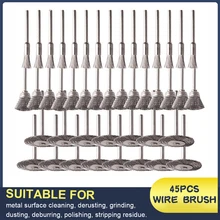 45Pcs Mini Rotary Stainless Steel Wire Wheel Brushes Set 3 Types Polishing Brushes Mini Drill Rotary Tools Accessories
45Pcs Mini Rotary Stainless Steel Wire Wheel Brushes Set 3 Types Polishing Brushes Mini Drill Rotary Tools Accessories