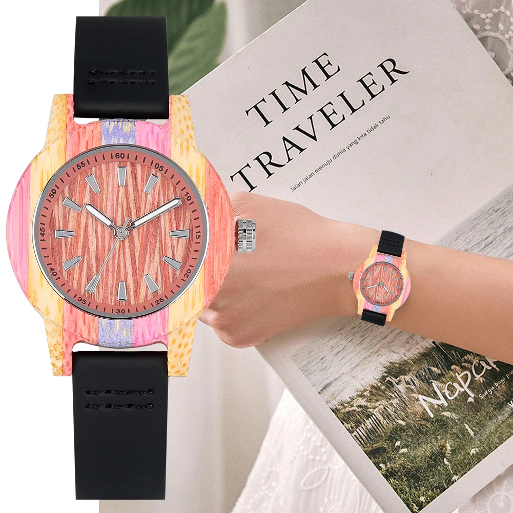 Colorful Bamboo Wooden Watch Female Black Leather Band Dial Display Case Woman Watches 2019 Wristwatch YISUYA reloj mujer
Colorful Bamboo Wooden Watch Female Black Leather Band Dial Display Case Woman Watches 2019 Wristwatch YISUYA reloj mujer