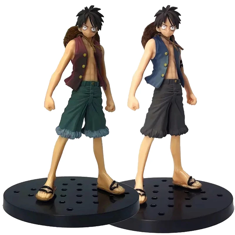 

Anime One Piece Monkey.D.Luffy Straw Hat Luffy PVC Action Figure DX Luffy with Blue Red Cloth Figurine Collection Model Toy Doll
