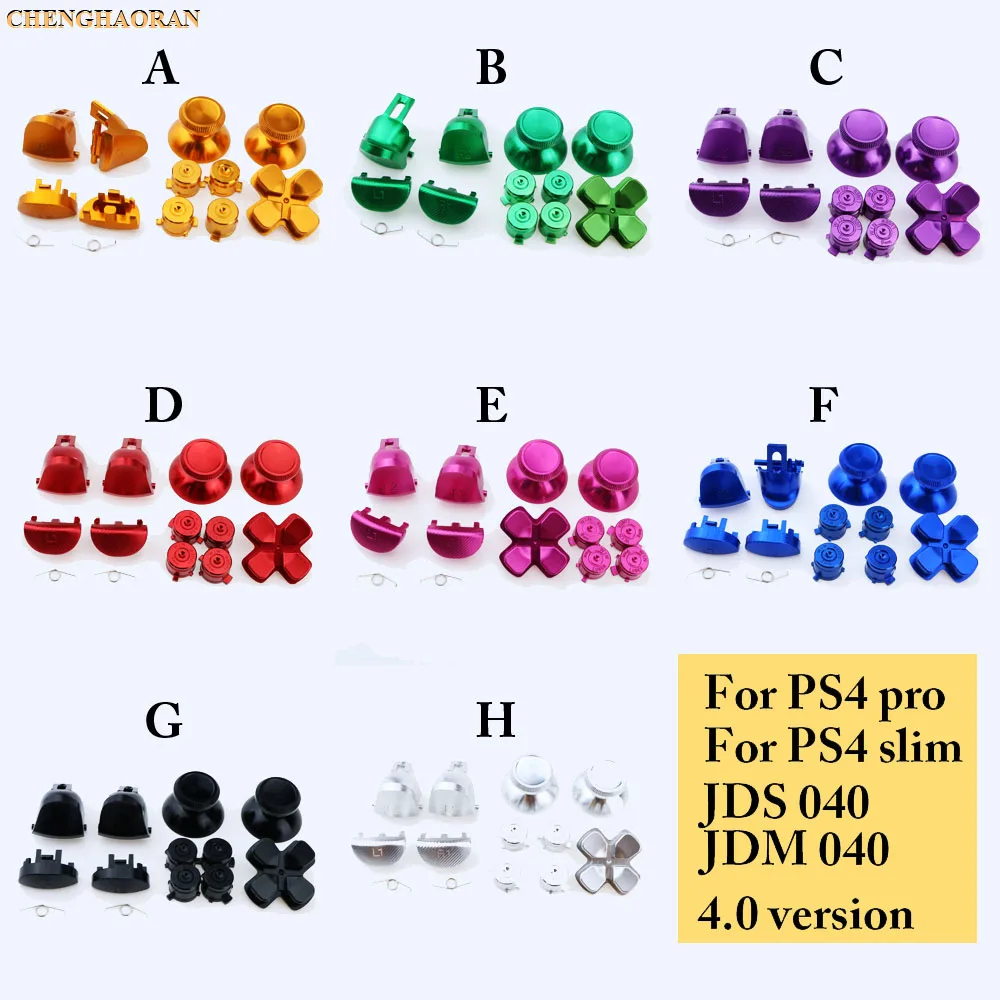 1set Metal Bullet Buttons thumbstick cap L1 R1 L2 R2 Dpad Aluminum Buttons for PS4 Slim Pro Controller Dualshock 4 JDM040 JDS040
1set Metal Bullet Buttons thumbstick cap L1 R1 L2 R2 Dpad Aluminum Buttons for PS4 Slim Pro Controller Dualshock 4 JDM040 JDS040