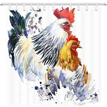 Rooster Shower Curtain, Rustic Farm Animal Cock Splash Textured Chicken Decor Bath Curtains, 3D Fabric Bathroom Accessories 
Rooster Shower Curtain, Rustic Farm Animal Cock Splash Textured Chicken Decor Bath Curtains, 3D Fabric Bathroom Accessories