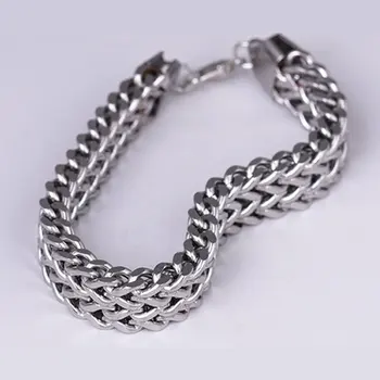 Cuban Chain Punk Hip-hop Rock Bracelet Rapper Cool Link Titanium Steel Men Bracelets Jewelry Silver Male Color Wholesale 2019
Cuban Chain Punk Hip-hop Rock Bracelet Rapper Cool Link Titanium Steel Men Bracelets Jewelry Silver Male Color Wholesale 2019