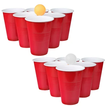Besegad 12pcs Disposable Red Plastic Party Cups with 2pcs Table Tennis Balls for Halloween Holiday Birthday Wedding Party 16oz
Besegad 12pcs Disposable Red Plastic Party Cups with 2pcs Table Tennis Balls for Halloween Holiday Birthday Wedding Party 16oz