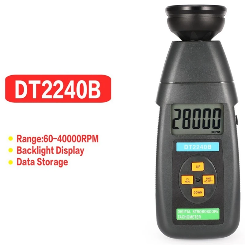 WSFS Hot Dt2240B Digital Lcd Non-Contact Flash Stroboscope Tachometer Photoelectric Revolution Meter Speedometer Tester 60-40000
WSFS Hot Dt2240B Digital Lcd Non-Contact Flash Stroboscope Tachometer Photoelectric Revolution Meter Speedometer Tester 60-40000