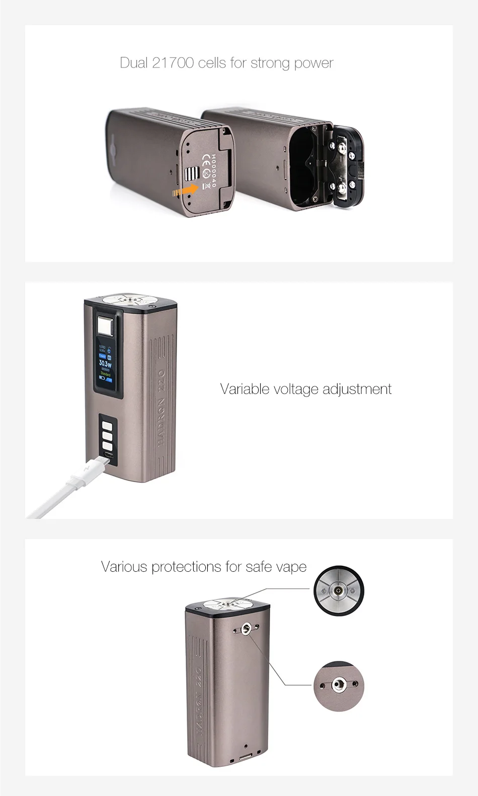 Steam Crave HADRON 220 YIHI Chip Box MOD