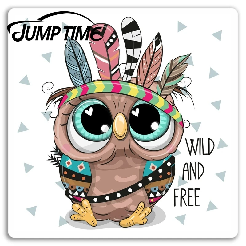 

Jump Time for Wild Free Owl Vinyl Stickers Tribal Fun Sticker Laptop Luggage Decal Rear Windshield Waterproof Car Accessories