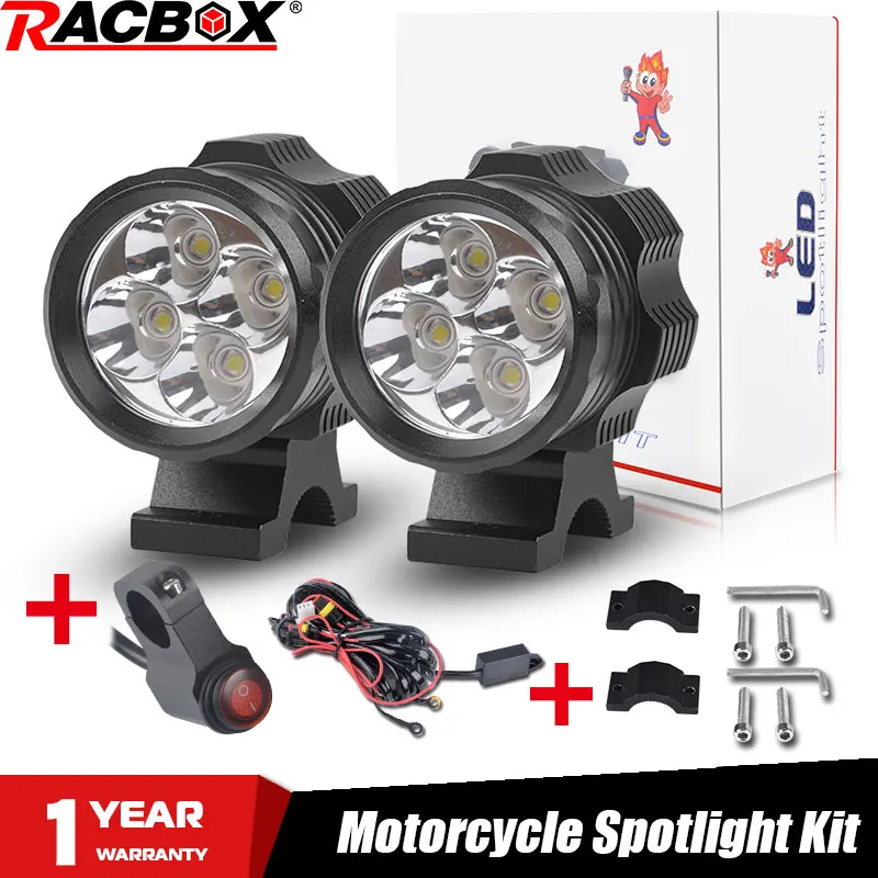 RACBOX 2PCS Universal 4 led Chips LED Motorcycle headlights Kit Motorbike Spotlight Waterproof Fog Spot 4000LM Moto Spotlamp
RACBOX 2PCS Universal 4 led Chips LED Motorcycle headlights Kit Motorbike Spotlight Waterproof Fog Spot 4000LM Moto Spotlamp