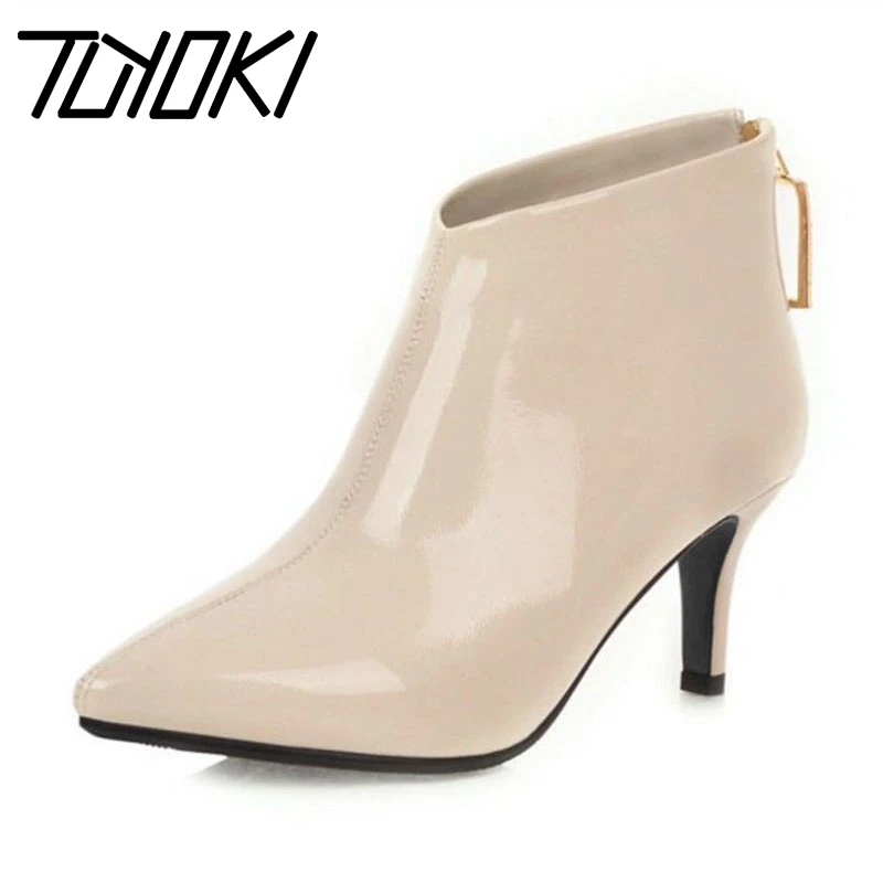 Tuyoki Office Ladies Work Ankle Boots Thin High Heels Zipper Short Boots Pointed Toe Simple Sexy Shoes Woman Party Size 32-43
Tuyoki Office Ladies Work Ankle Boots Thin High Heels Zipper Short Boots Pointed Toe Simple Sexy Shoes Woman Party Size 32-43
