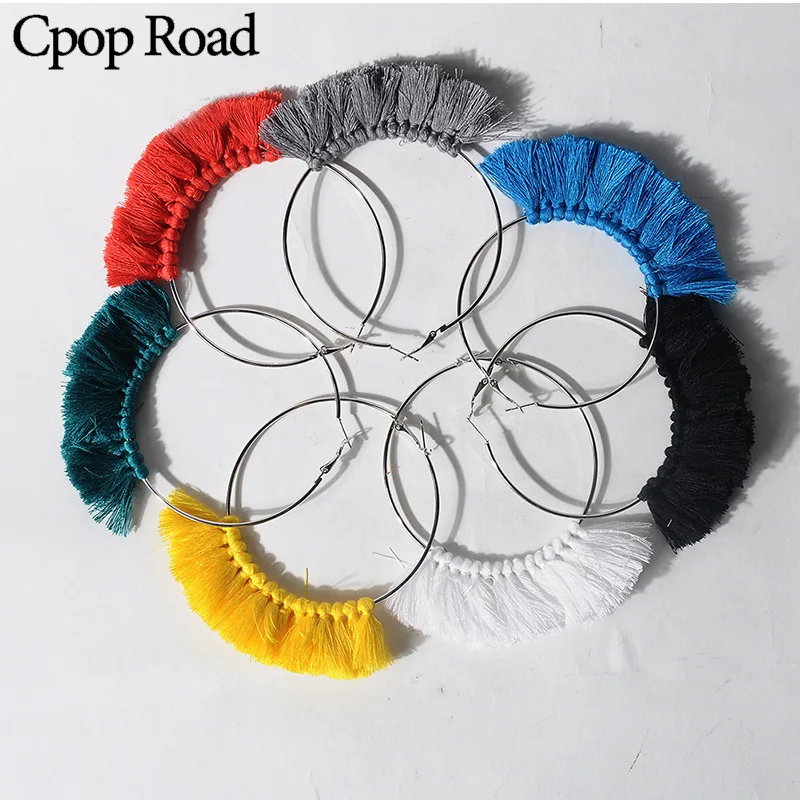 Cpop New Boho Handmade Exaggeration Tassel Earrings for Women Ethnic Big Hoop Earrings Fashion Jewelry Hot Sale Accessories Gift
Cpop New Boho Handmade Exaggeration Tassel Earrings for Women Ethnic Big Hoop Earrings Fashion Jewelry Hot Sale Accessories Gift