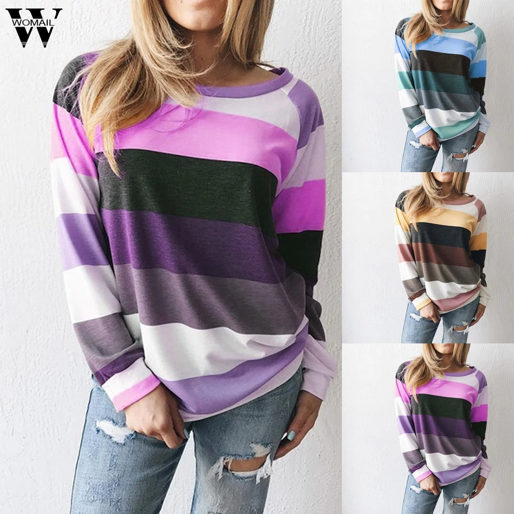 Womail T-shirts Women Autumn Fashion Striped Pullover Ladies Long-Sleeved Basic Office Work Loose Femme 2019 Casual T-shirt 82
Womail T-shirts Women Autumn Fashion Striped Pullover Ladies Long-Sleeved Basic Office Work Loose Femme 2019 Casual T-shirt 82
