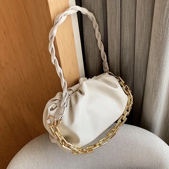 Elegant Female Solid color Cloud bag 2020 New Quality Soft PU Leather Women's Designer Handbag Pleated Shoulder Messenger Bags
Elegant Female Solid color Cloud bag 2020 New Quality Soft PU Leather Women's Designer Handbag Pleated Shoulder Messenger Bags