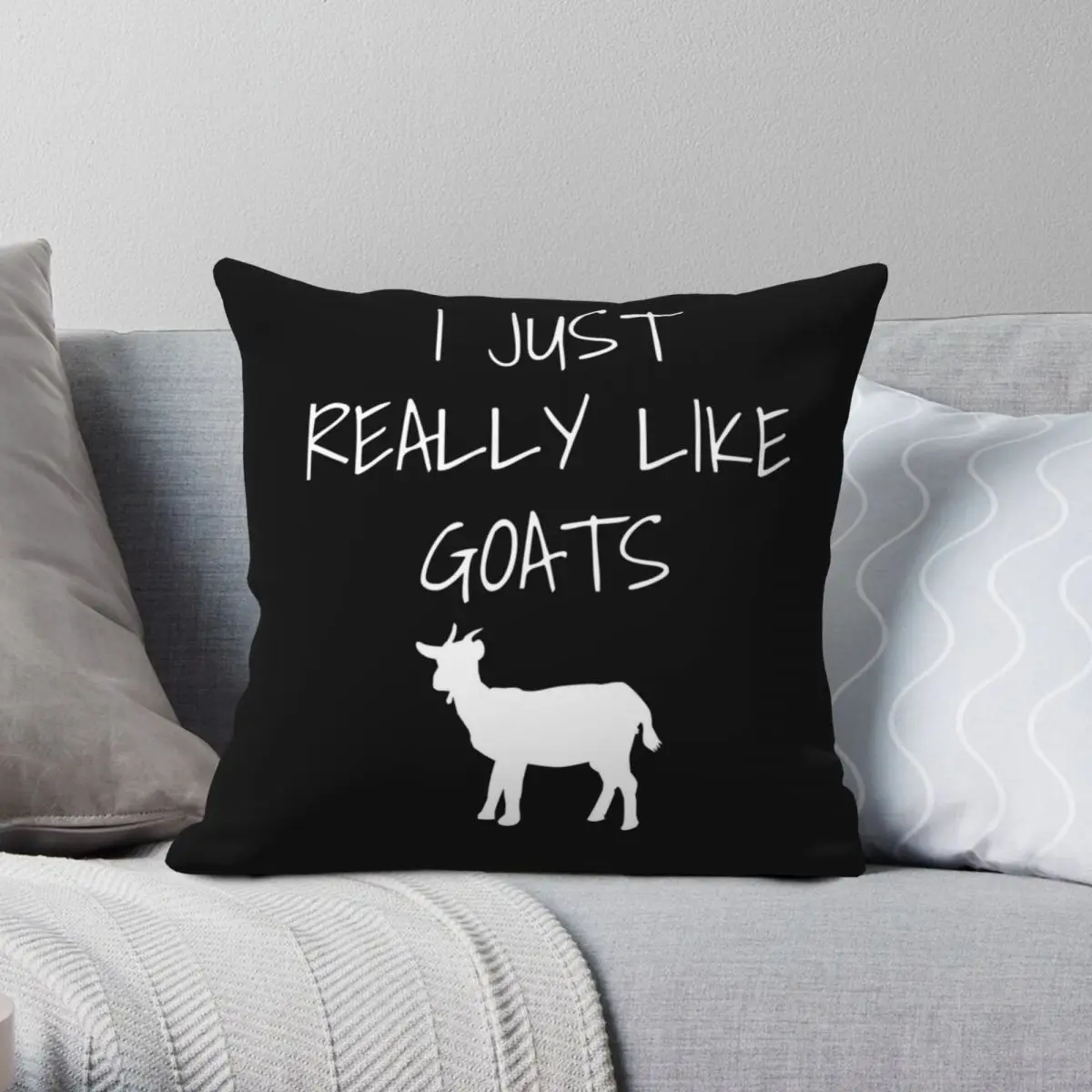 

Наволочка «Я просто как козы», забавный подарок, квадратная подушка, чехол из полиэстера, льна, бархата, на молнии, декоративная наволочка для подушки, наволочка для комнаты