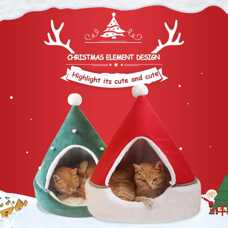 Christmas Pet House For Cat Warm Nest Heated Mat Soft Comfortable Cats Bed Foldable Winter Kitty Plush Sleeping Beds Gifts
Christmas Pet House For Cat Warm Nest Heated Mat Soft Comfortable Cats Bed Foldable Winter Kitty Plush Sleeping Beds Gifts