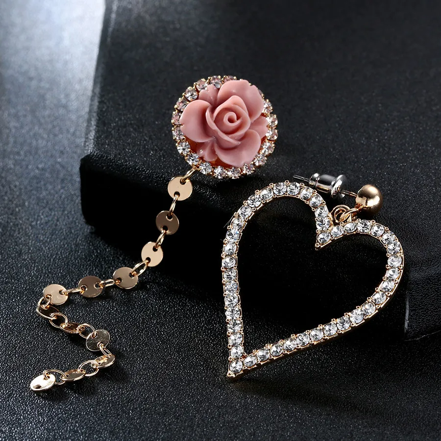 Asymmetric Long Earrings for Women Korean Big Crystal Heart Flower Tassel Chain Dangle Earring Wedding Fashion Jewelry
Asymmetric Long Earrings for Women Korean Big Crystal Heart Flower Tassel Chain Dangle Earring Wedding Fashion Jewelry
