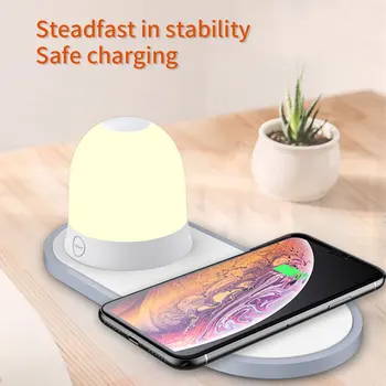 Multifunction 10W Desk Wireless Charge Non-Slip Desktop Phone Quick Charger Smart TypeC Wireless Charger With 800mAh Night Light
Multifunction 10W Desk Wireless Charge Non-Slip Desktop Phone Quick Charger Smart TypeC Wireless Charger With 800mAh Night Light