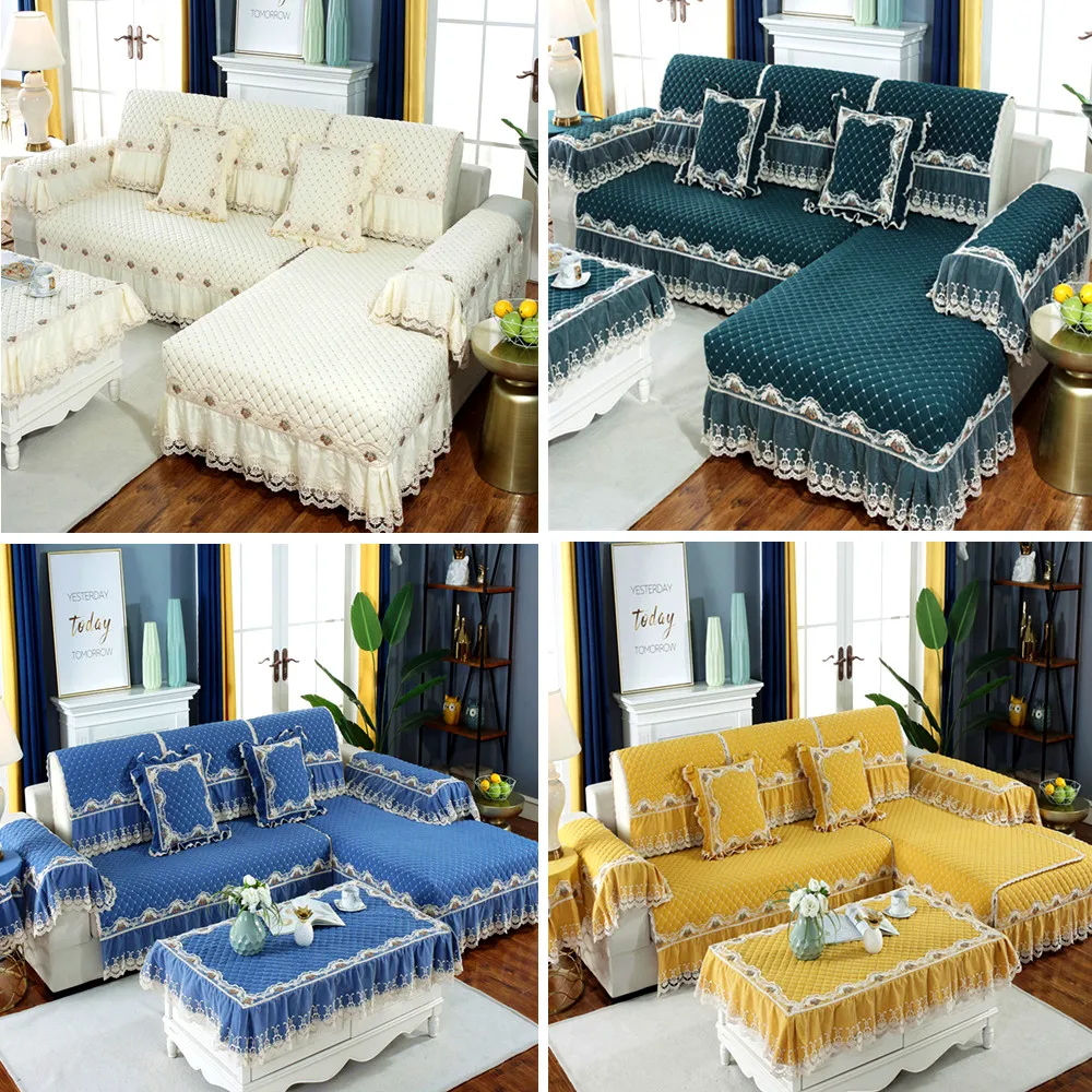 

High-grade solid color cotton sofas covers universal High quality comfortable Non-slip couch cover cushion sofa towel pillowcase