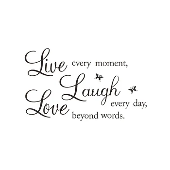 

LIVE LAUGH LOVE" Wall Quote Stickers Removable Vinyl Decal Home Art Decoration (Size: 25cm by 70cm, Color: Black)
