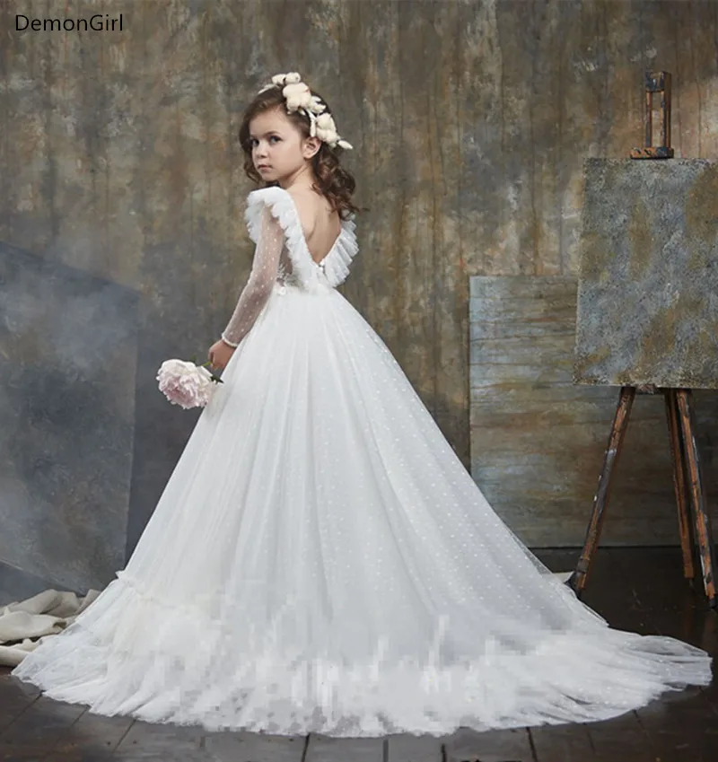Ivory White Flower Girl Dress Full Sleeves Long Ball Gown Kids Teens Party Dress First Communion Dress
Ivory White Flower Girl Dress Full Sleeves Long Ball Gown Kids Teens Party Dress First Communion Dress