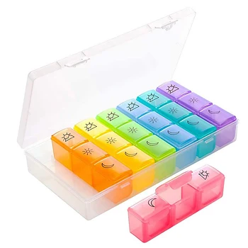 1pc Colorful Tablet Pill Medicine Box Holder Storage Dispenser Organizer 7 Days Weekly Pill Box Splitters for Home Travel
1pc Colorful Tablet Pill Medicine Box Holder Storage Dispenser Organizer 7 Days Weekly Pill Box Splitters for Home Travel
