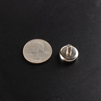 A flat mounting magnet with a External thread that is made by NdFeB magnet,Pulling force is 8 KGS the dia is 16mm and 10PCS/lot 
A flat mounting magnet with a External thread that is made by NdFeB magnet,Pulling force is 8 KGS the dia is 16mm and 10PCS/lot