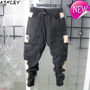 Denim Idopy Men`s Joggers Cargo Pockets Street Style Elastic Waist Drawstring Ankle Cuffed Patchwork Jeans For Male
Denim Idopy Men`s Joggers Cargo Pockets Street Style Elastic Waist Drawstring Ankle Cuffed Patchwork Jeans For Male