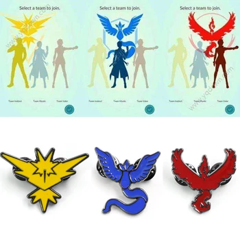 

Game Pokemon Go Brooch Cosplay prop Accessories Team Mystic Team Valor Team Instinct Three camps badges pin jewelry Pokemon