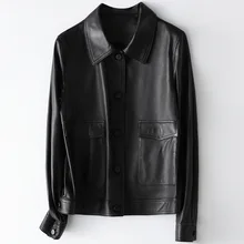 Spring and Autumn High Quality Soft Leather Clothes Women's Short Leather Jacket 2021 Fashionable New Black Sheepskin Coat
Spring and Autumn High Quality Soft Leather Clothes Women's Short Leather Jacket 2021 Fashionable New Black Sheepskin Coat