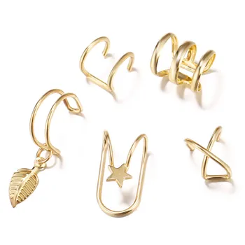 2020 Fashion 5Pcs/Set Ear Cuff Gold Leaves Non-Piercing Ear Clips Fake Cartilage Earring Jewelry For Women Men Best Gift
2020 Fashion 5Pcs/Set Ear Cuff Gold Leaves Non-Piercing Ear Clips Fake Cartilage Earring Jewelry For Women Men Best Gift