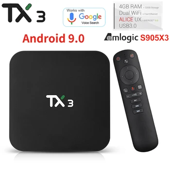 TX3 Smart Android 9.0 TV Box Amlogic S905X3 4GB RAM 64GB ROM BT4.0 Media Player 8k 4K HD Google Play Set Top Box PK TX6 TX3mini
TX3 Smart Android 9.0 TV Box Amlogic S905X3 4GB RAM 64GB ROM BT4.0 Media Player 8k 4K HD Google Play Set Top Box PK TX6 TX3mini