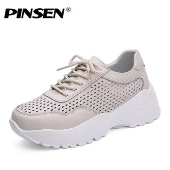 PINSEN 2020 New Fashion Women Flat Platform Shoes Genuine Leather Breathable Summer Shoes Woman Lace-up Ladies Chunky Sneakers
PINSEN 2020 New Fashion Women Flat Platform Shoes Genuine Leather Breathable Summer Shoes Woman Lace-up Ladies Chunky Sneakers