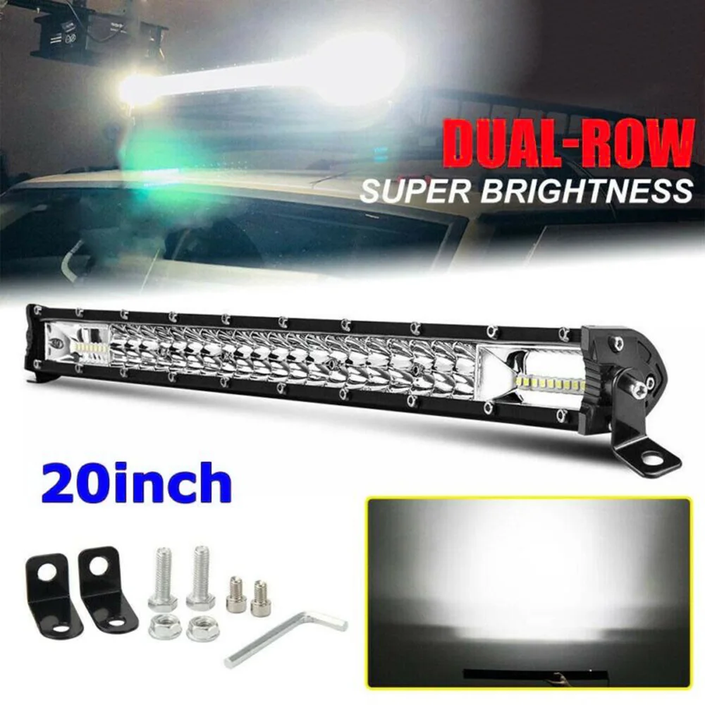 High Quality 12D Dual Row Ultra-Slim 20-Inch 60LED Light Bar 300W Driving Offroad Flood Lamp Super Waterproof Shockproof
High Quality 12D Dual Row Ultra-Slim 20-Inch 60LED Light Bar 300W Driving Offroad Flood Lamp Super Waterproof Shockproof
